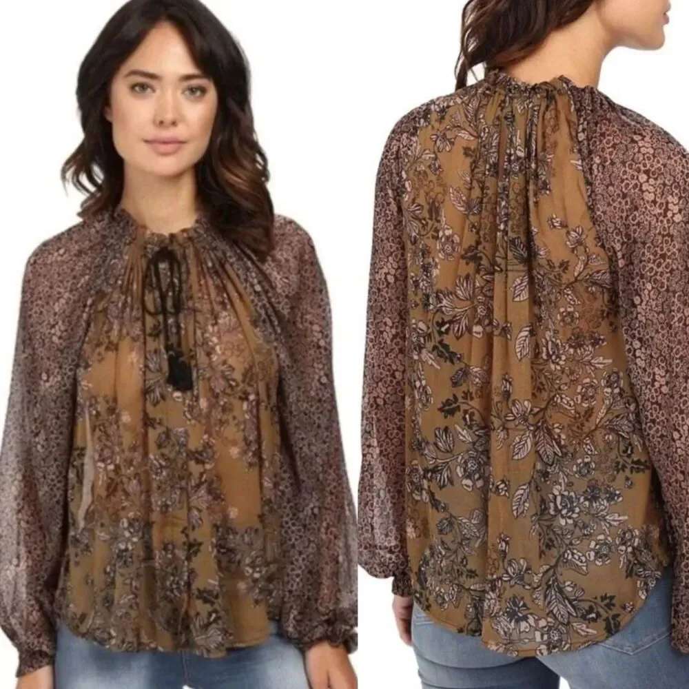 Free People Womens Hendrix Printed Top - S